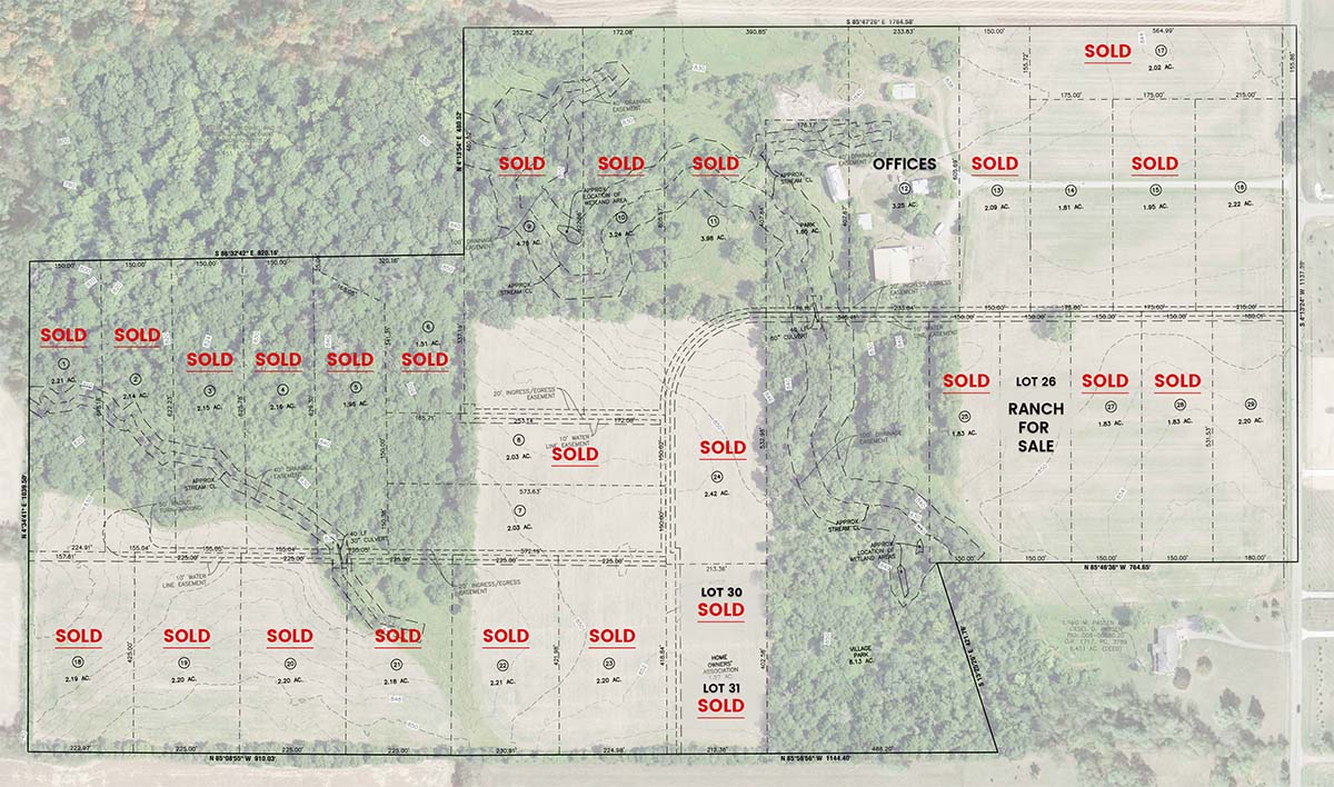 Zwayer Woods lot map and sold lots